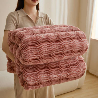 Soft Plush Wavy Fluffy Blanket - Red - 79" x 91" - image 0