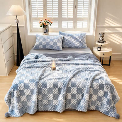 Checkered Grid Reversible Throw Blanket - image 28