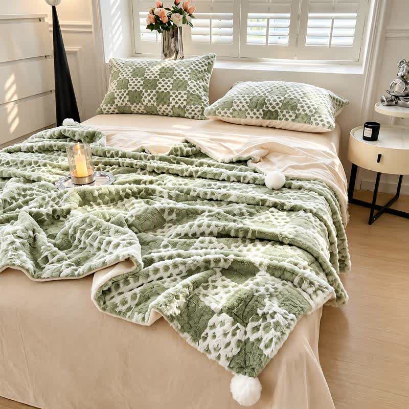 Checkered Grid Reversible Throw Blanket - image 4