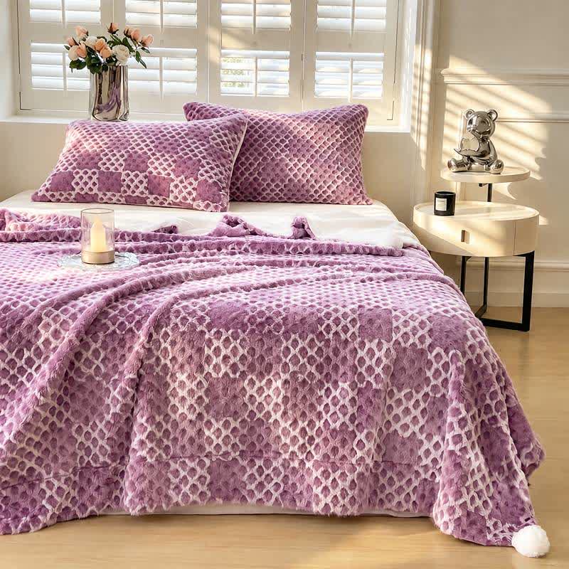 Checkered Grid Reversible Throw Blanket - image 38