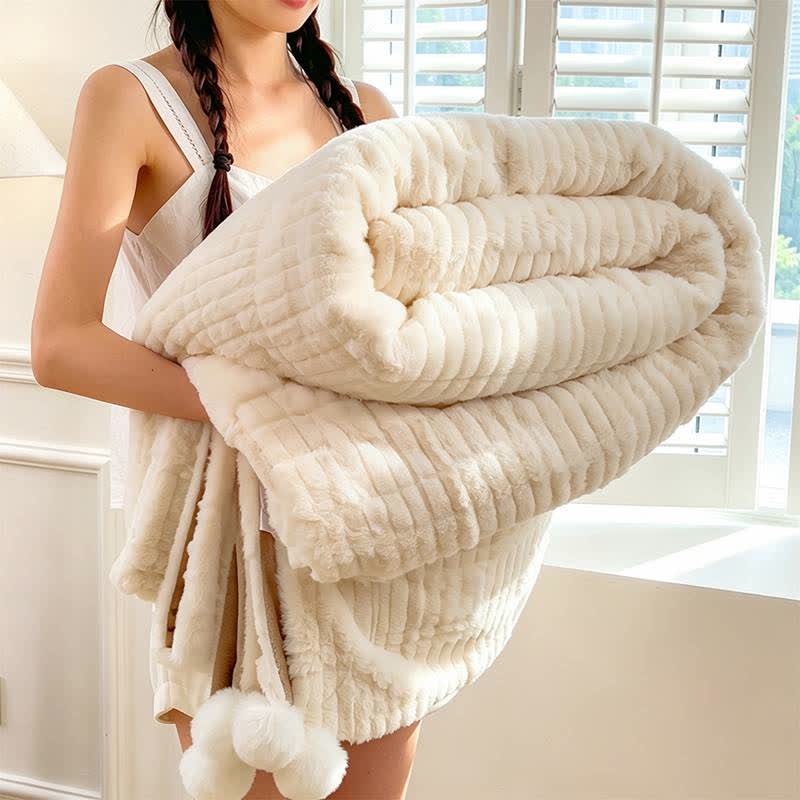 Modern Block Grid Cozy Reversible Blanket - White - 79" x 91" - image 9