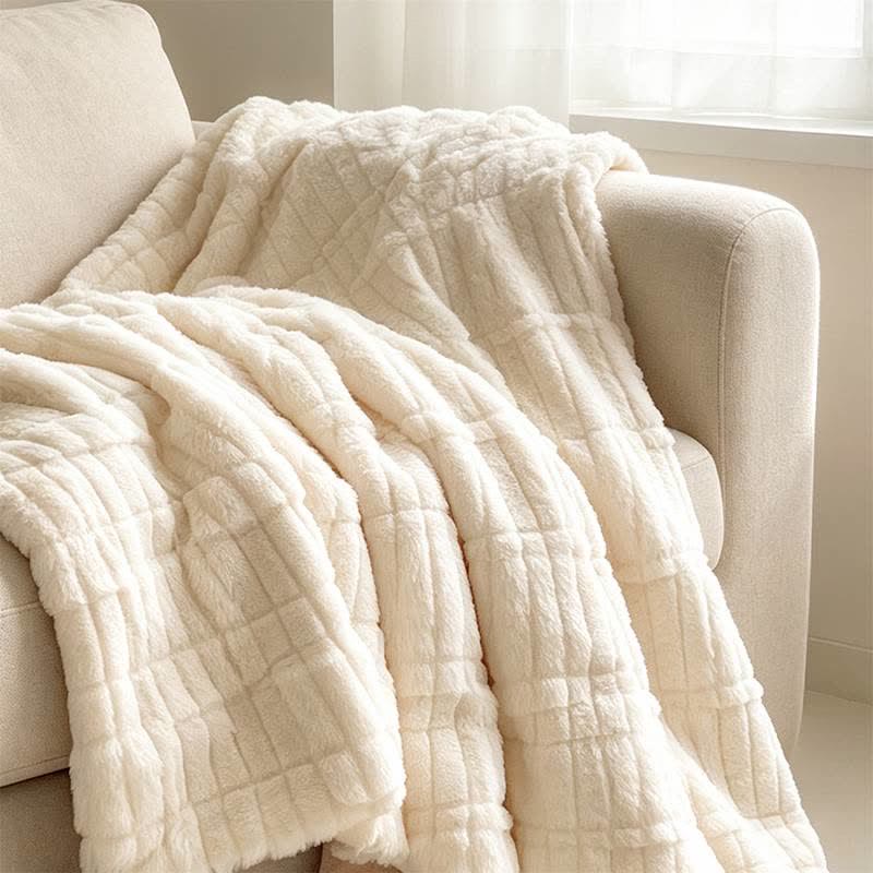 Modern Block Grid Cozy Reversible Blanket - image 13