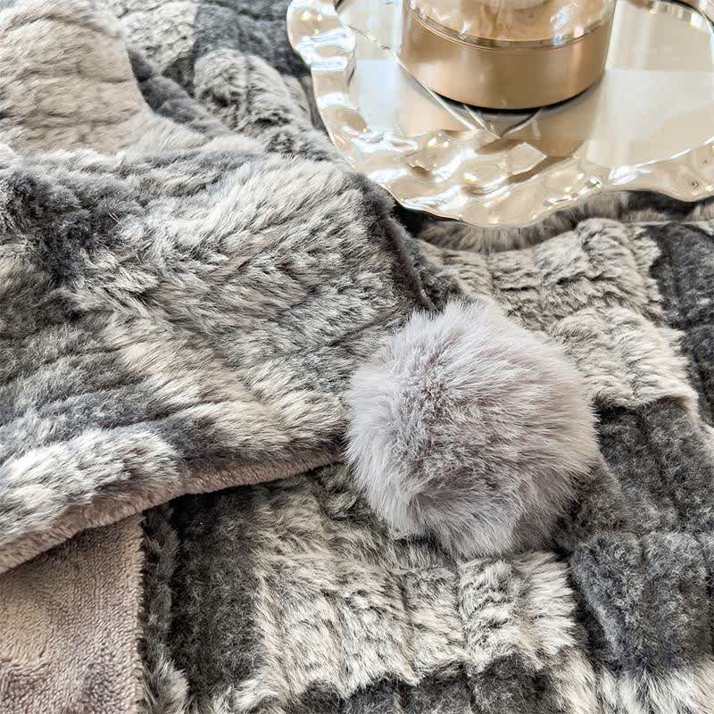 Modern Block Grid Cozy Reversible Blanket - image 24
