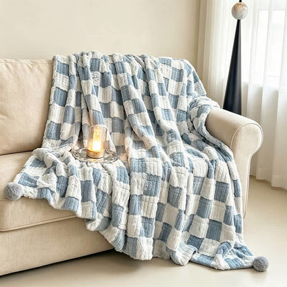 Modern Block Grid Cozy Reversible Blanket - image 29