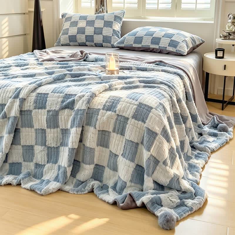 Modern Block Grid Cozy Reversible Blanket - image 28