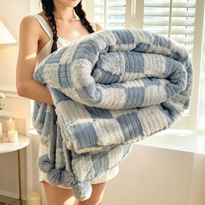 Modern Block Grid Cozy Reversible Blanket - Blue - 79" x 91" - image 25