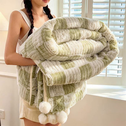 Modern Block Grid Cozy Reversible Blanket - Green - 79" x 91" - image 34