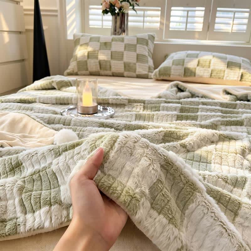 Modern Block Grid Cozy Reversible Blanket - image 39