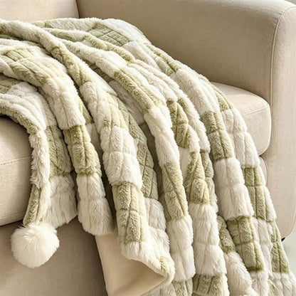 Modern Block Grid Cozy Reversible Blanket - image 38