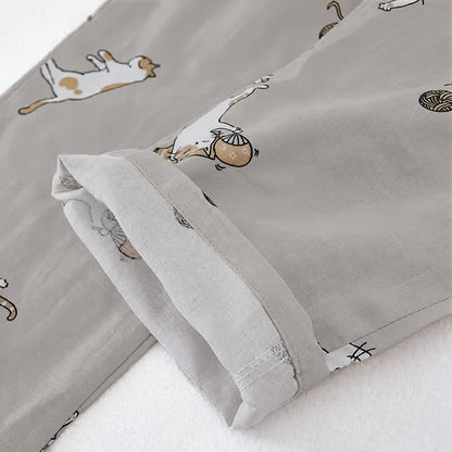 Couple Matching Cat Cotton Kimono Loungewear - image 8