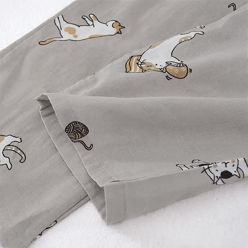 Couple Matching Cat Cotton Kimono Loungewear - image 11