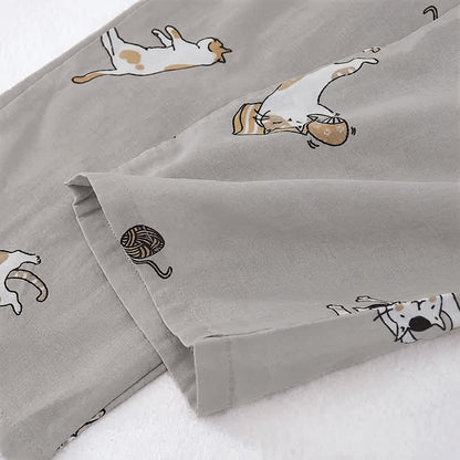 Couple Matching Cat Cotton Kimono Loungewear - image 11