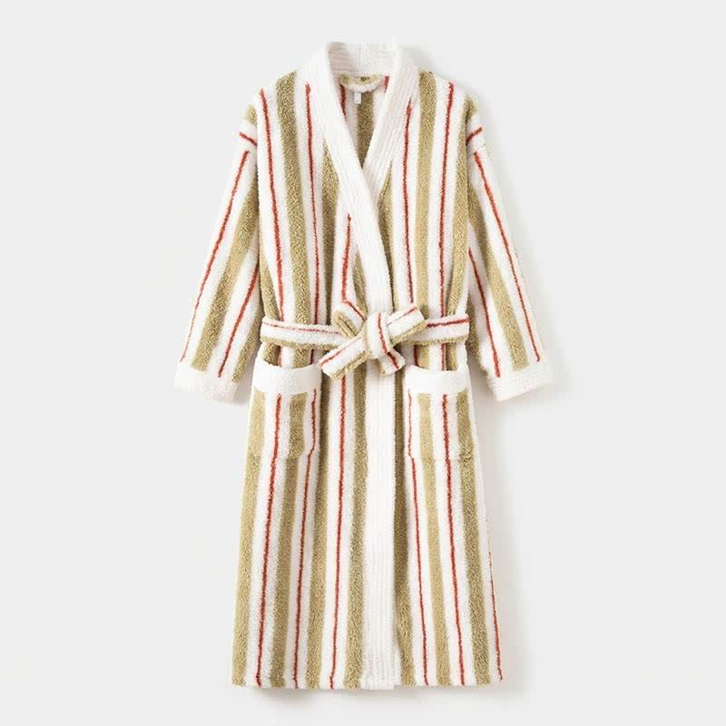 Longline Striped Fleece Kimono Bathrobe - image 3