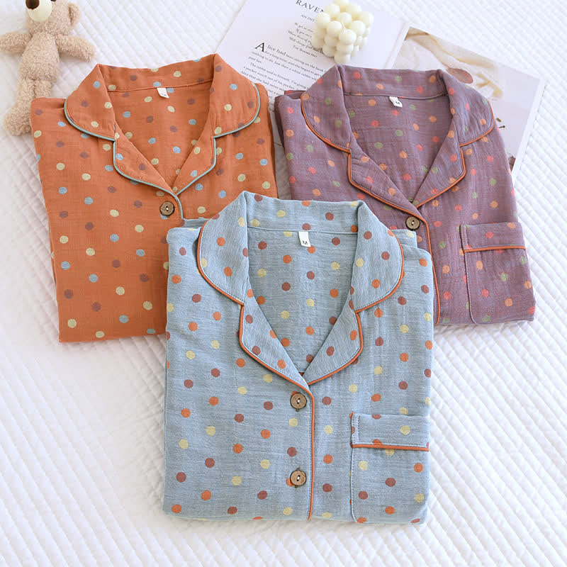 Playful Dot Cotton Gauze Loungewear Set - image 1
