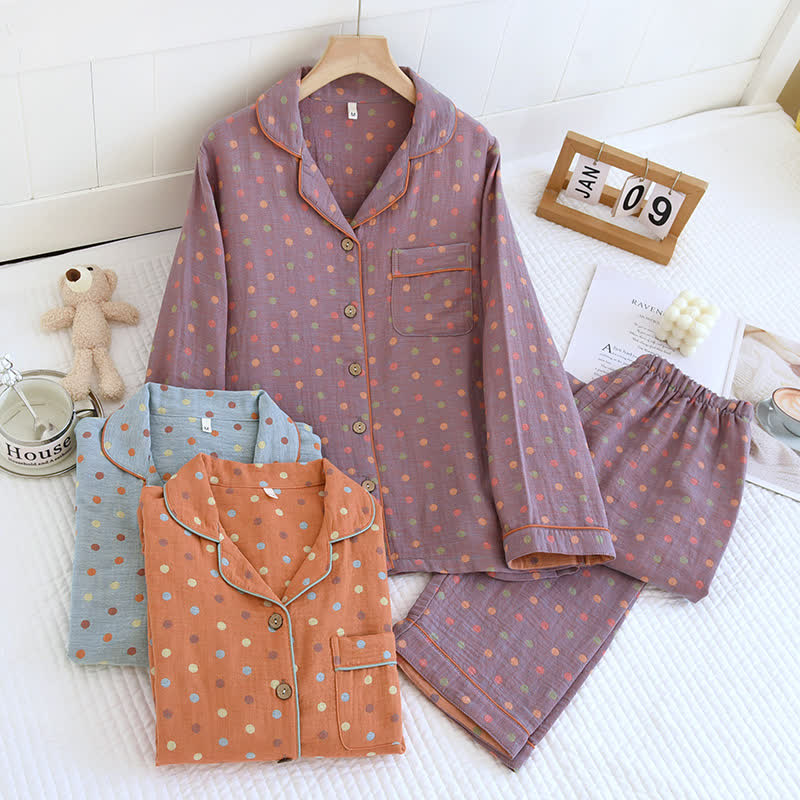 Playful Dot Cotton Gauze Loungewear Set - image 0