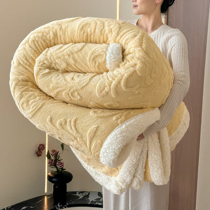 Embossed Fluffy Sherpa Throw Blanket - Yellow - 79"W x 90"L - image 8