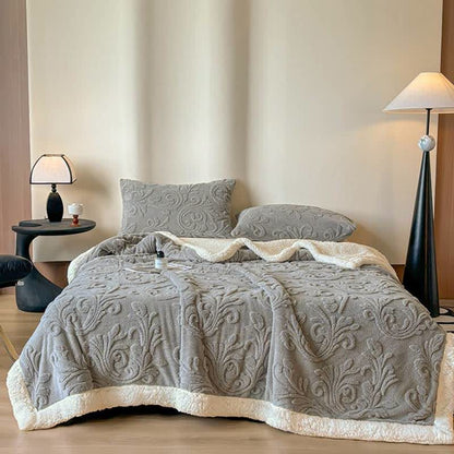 Embossed Fluffy Sherpa Throw Blanket - image 34