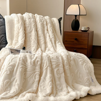 Embossed Fluffy Sherpa Throw Blanket - image 4