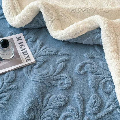 Embossed Fluffy Sherpa Throw Blanket - image 22