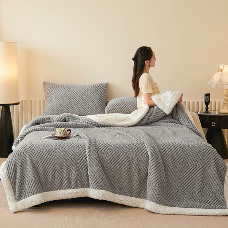 Diamond-Weave Sherpa Throw Blanket - image 11