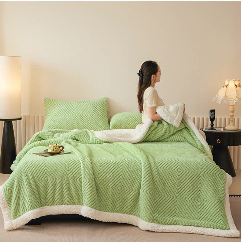 Diamond-Weave Sherpa Throw Blanket - image 25