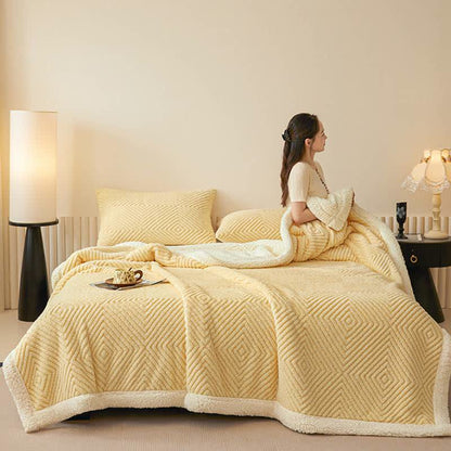 Diamond-Weave Sherpa Throw Blanket - image 44