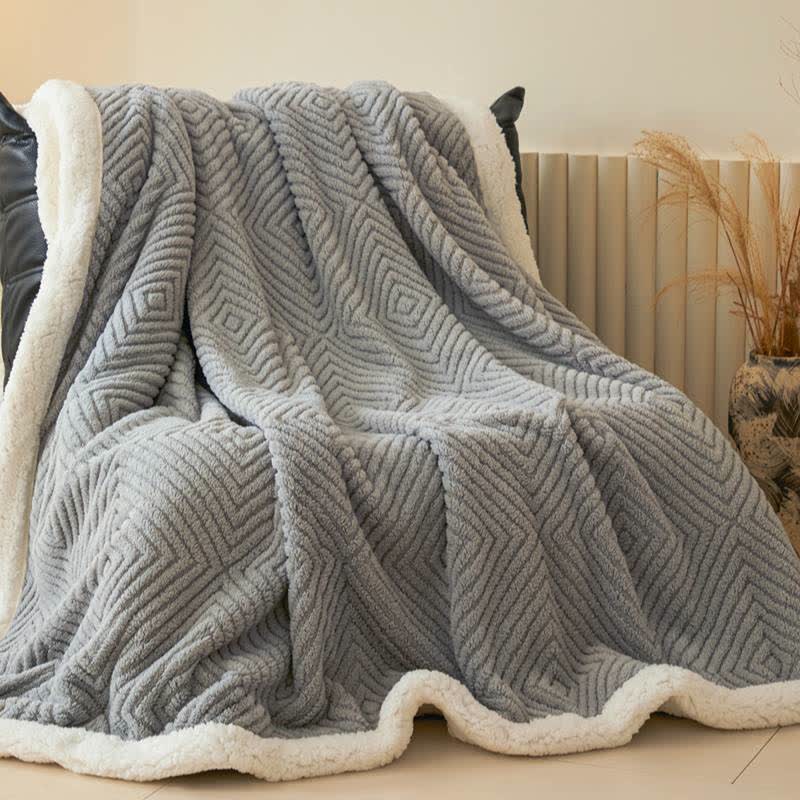 Diamond-Weave Sherpa Throw Blanket - image 13