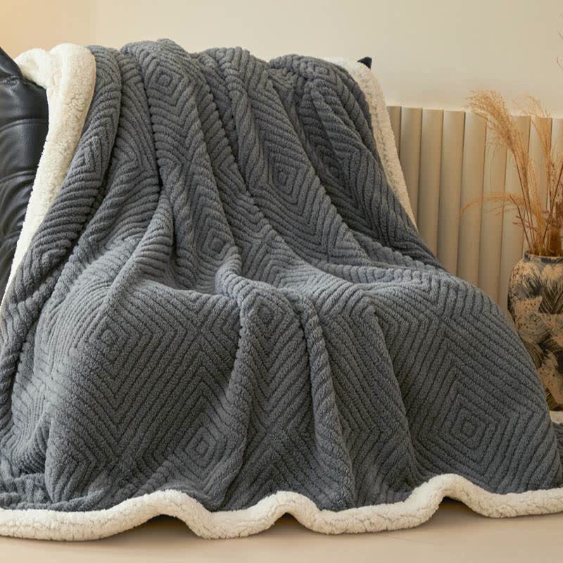 Diamond-Weave Sherpa Throw Blanket - image 8