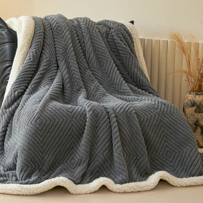 Diamond-Weave Sherpa Throw Blanket - image 8