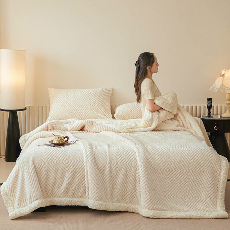 Diamond-Weave Sherpa Throw Blanket - image 35