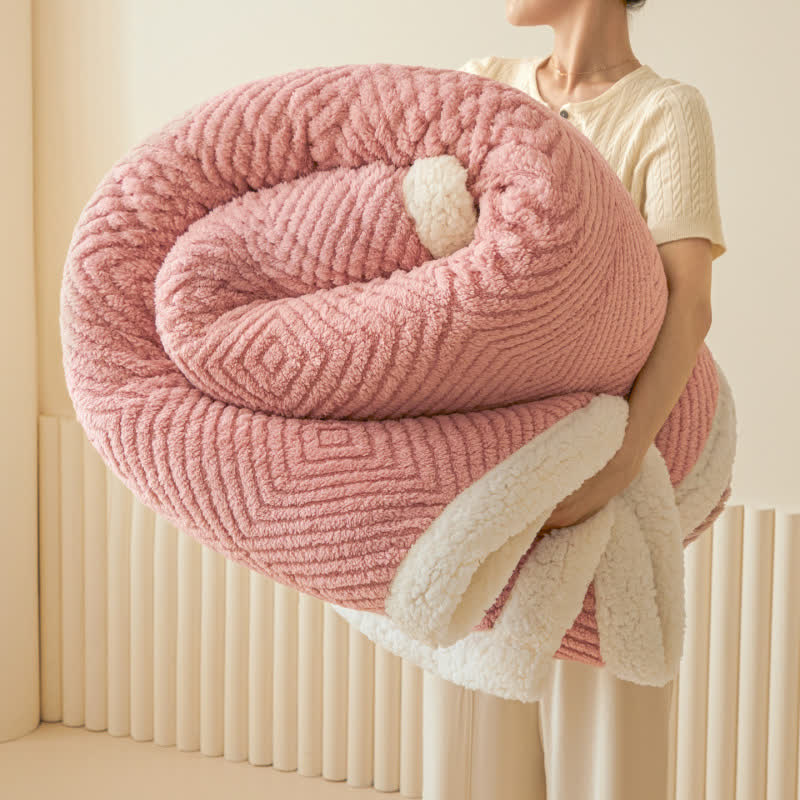 Diamond-Weave Sherpa Throw Blanket - Pink - 79"W x 90"L - image 15