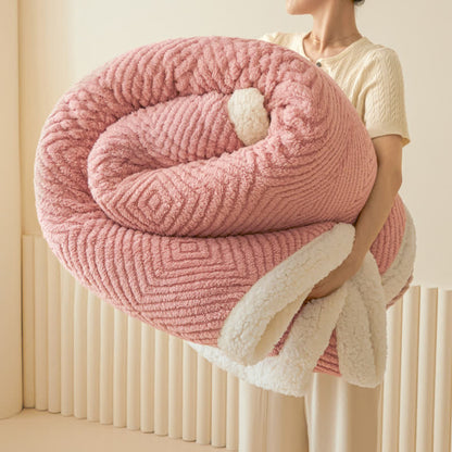 Diamond-Weave Sherpa Throw Blanket - Pink - 79"W x 90"L - image 15