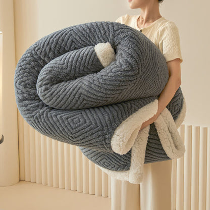Diamond-Weave Sherpa Throw Blanket - Dark Gray - 79"W x 90"L - image 5