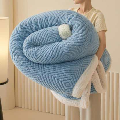 Diamond-Weave Sherpa Throw Blanket - Blue - 79"W x 90"L - image 29