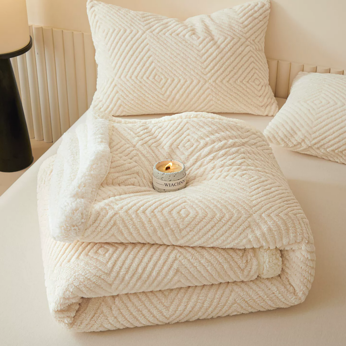 Diamond-Weave Sherpa Throw Blanket - image 41