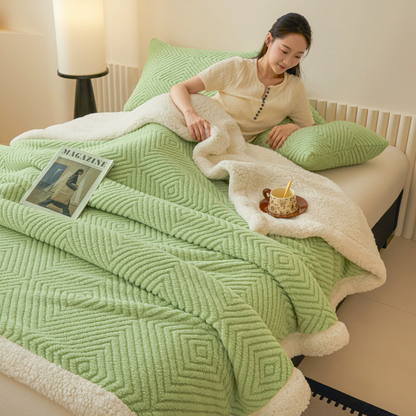 Diamond-Weave Sherpa Throw Blanket - image 26