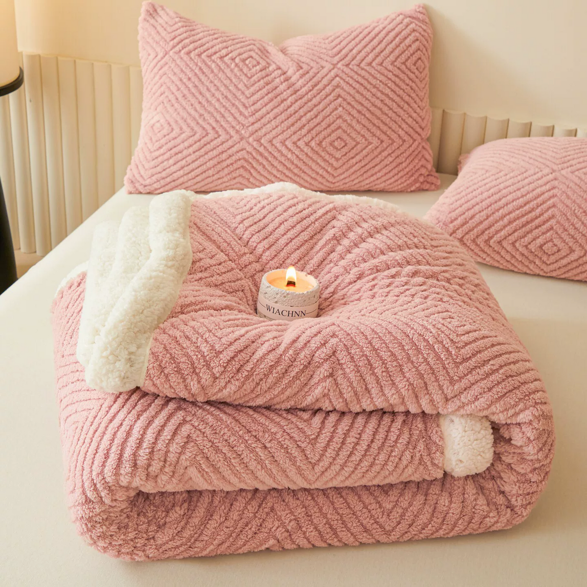 Diamond-Weave Sherpa Throw Blanket - image 23