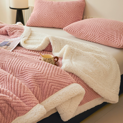 Diamond-Weave Sherpa Throw Blanket - image 18