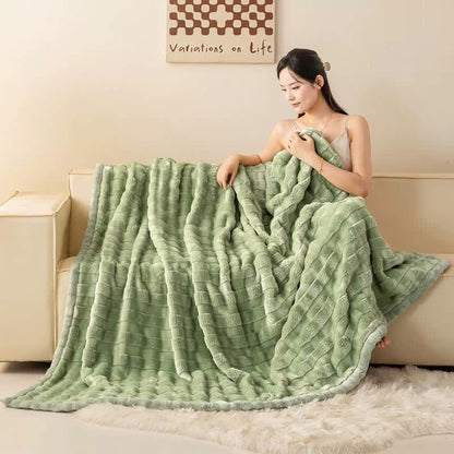 Grid Embossed Thickened Thermal Blanket - image 14