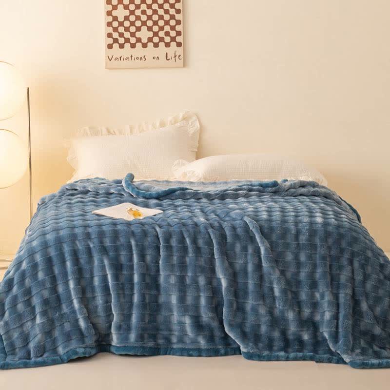 Grid Embossed Thickened Thermal Blanket - image 1