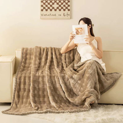 Grid Embossed Thickened Thermal Blanket - image 11