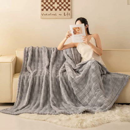 Grid Embossed Thickened Thermal Blanket - image 17