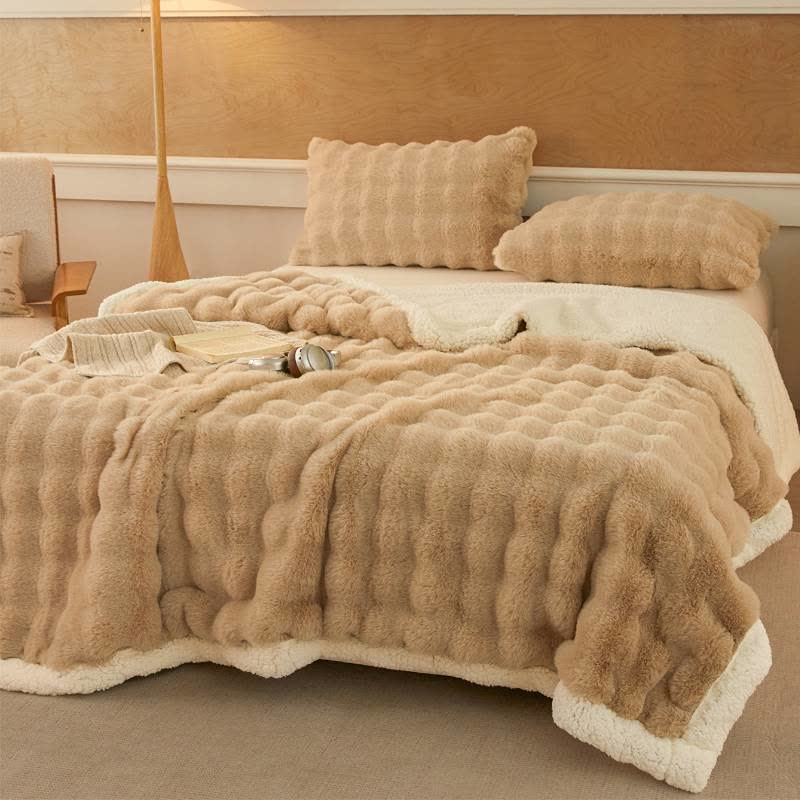Wavy Plush Fleece Double-Layer Sherpa Blanket - image 2