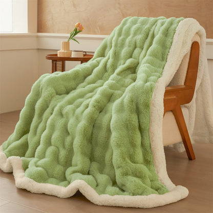 Wavy Plush Fleece Double-Layer Sherpa Blanket - image 18