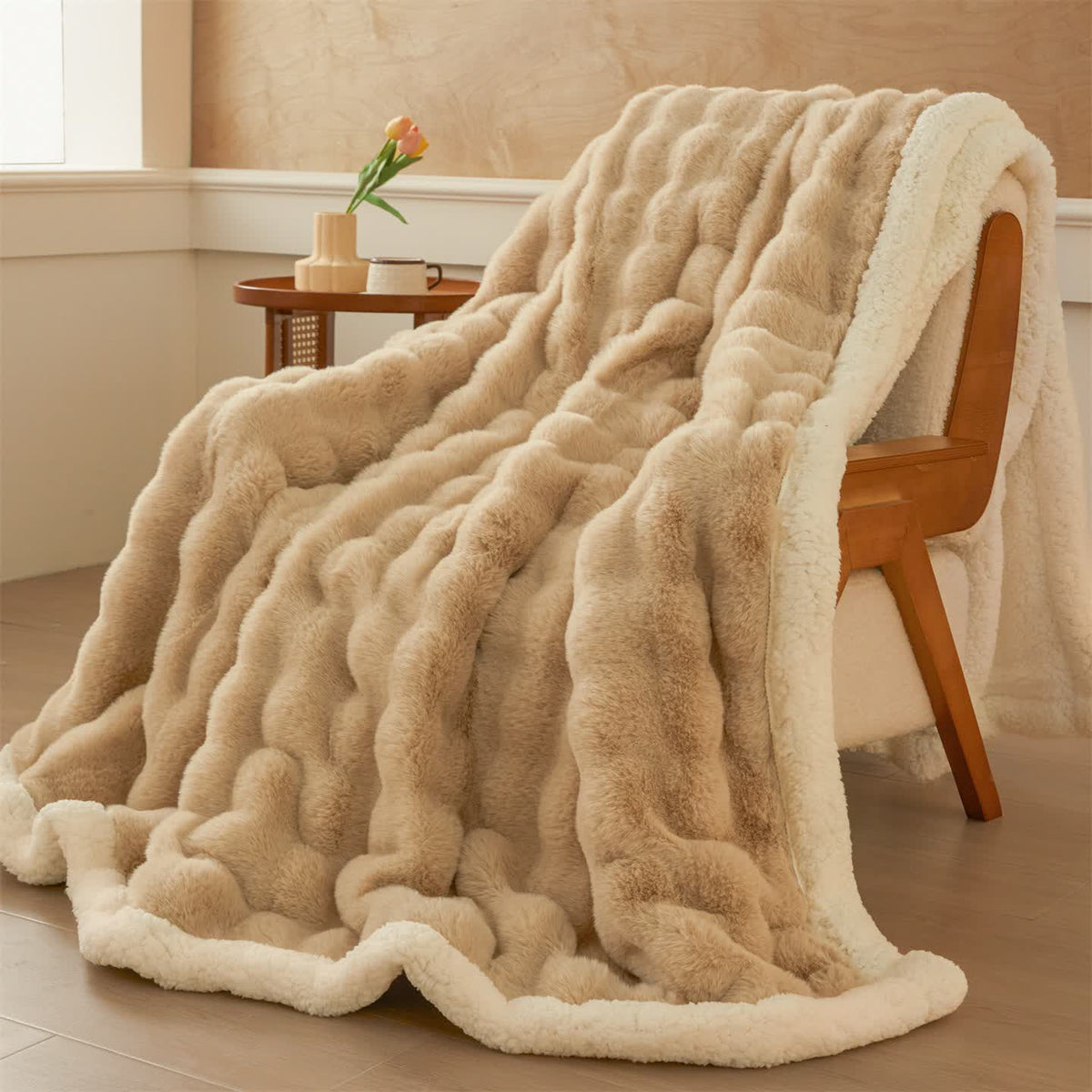 Wavy Plush Fleece Double-Layer Sherpa Blanket - image 5