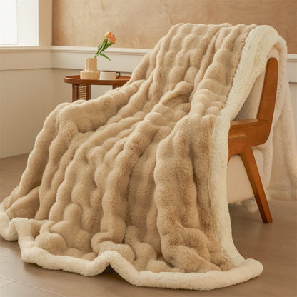 Wavy Plush Fleece Double-Layer Sherpa Blanket - image 5