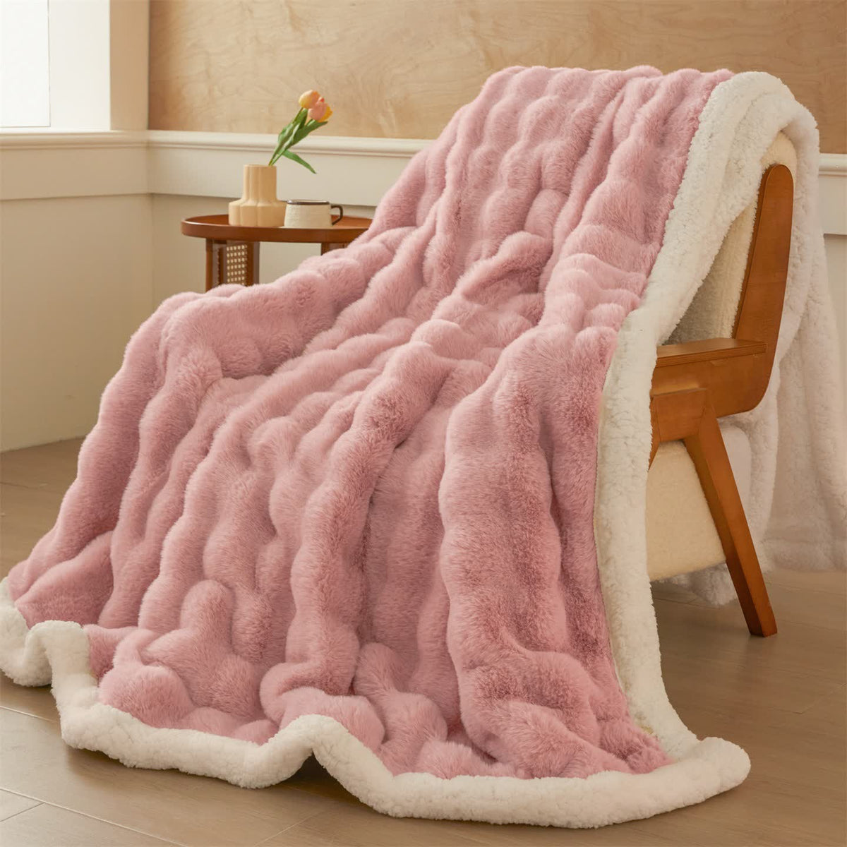 Wavy Plush Fleece Double-Layer Sherpa Blanket - image 15