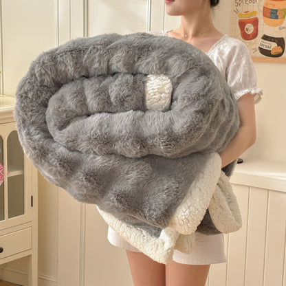 Wavy Plush Fleece Double-Layer Sherpa Blanket - image 10