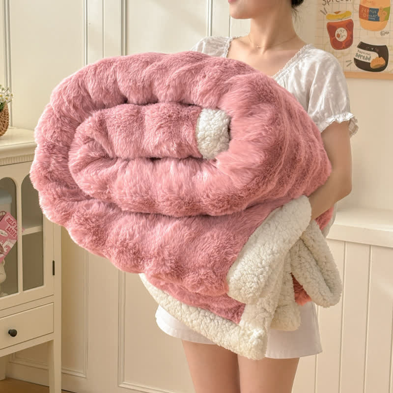 Wavy Plush Fleece Double-Layer Sherpa Blanket - image 13