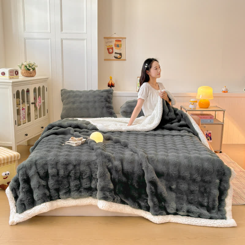 Wavy Plush Fleece Double-Layer Sherpa Blanket - image 21
